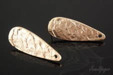 H1023-1pair/10pairs, Matt Gold Plated 9.5*24mm Hammered Drop Earring, Silver Post, Wholesale Jewelry Finding, Wholesale Earring... 