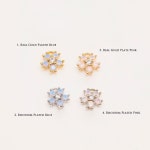 H1347-2PCS/20PCS, 6mm Cubic Flower Charms, Tiny Cubic Flower Pendant, Blue Opal Flower, Pink Opal Flower, Wholesale Jewelry... 