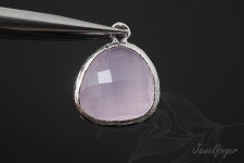 H1167-2PCS/20PCS, Rhodium Plated Glass Drop Pendant, Framed Glass Ice Pink - Etsy