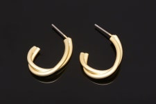 B613-1pair/10pairs-matt Gold Plated-24mm Two Line Twist Earrings, Titanium Post, Wholesale Jewelry Finding, Wholesale Earrings - Etsy