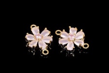 H1345-2ea/20ea-gold Plated-12mm Cubic Flower Connector-pink Opal-jewelry Making, Wholesale Jewelry Finding, Jewelry Supplies - Etsy