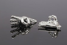 H1340-2ea/20ea-rhodium Plated-6.5*14mm OK Hand Charm, OK Sign Pendant, Tiny OK Hand Pendant, Wholesale Jewelry Finding, Wholesale... 