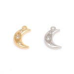 H2377-2PCS/20PCS, 9*15mm CZ Crescent Moon Pendant, New Moon Charms, Necklace Earrings, Making Supply, Nickel Free - Etsy