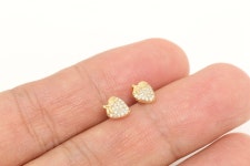 H2364-1pairs/10pairs Gold Plated 7.5*6mm Tiny Strawberry CZ Earrings,fruit Cubic Earrings,nickel Free - Etsy
