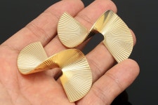 Ch7023-1pair/10pairs-gold Plated-54*38mm Unique Big Earrings, Special Earrings, Silver Post, Wholesale Jewelry Finding, Wholesale... 