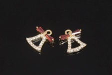 H1321-2ea/20ea-gold Plated-10*10.5mm Cubic Christmas Bell Charm, Tiny Cubic Bell, Christmas Charms, Wholesale Charm - Etsy