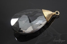 H1082-1ea/10ea-gold Plated-26*13mm Crystal Drop Pendant, Charcoal Gray Crystal Drop, Wholesale Glass - Etsy