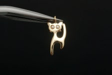H1159-2ea/20ea-gold Plated-19*8mm Pearl Eye Cat Charms, Necklace Earrings Making Supply, Wholesale Jewelry Finding, Wholesale... 