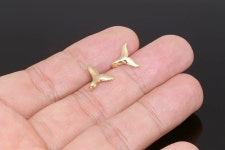 Real Gold Plated 12*10.3mm Mermaid Tail Charm, Tiny Whale Tail Pendant [H1296-2PCS/20PCS] - Etsy