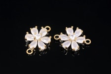 H1343-2ea/20ea-gold Plated-12mm Cubic Flower Connector-white Opal-jewelry Making, Wholesale Jewelry Finding, Jewelry Supplies - Etsy