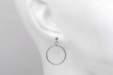 H1428-1pair/10pairs-ternary Alloy Plated-22mm Circle Pendant Earrings, Titanium Post, Wholesale Jewelry Finding, Wholesale... 