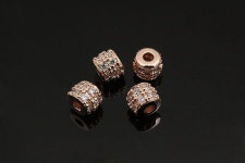 H1154-1ea/10ea, Pink Gold Plated 4.5mm Cubic Mini Drum Rondelle Beads, Necklace Parts, Bracelet Parts, Metal Beads - Etsy