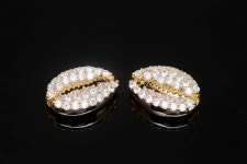 H1306-1PC/10PCS, Real Gold Plated 10.5*15mm Cowrie Shell Cubic Charms, Cubic Clam Shell Charm, Cowrie Shell Beads, Wholesale... 