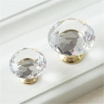 Gold Clear Glass Knobs Crystal Knob Handles Dresser Pulls - Etsy