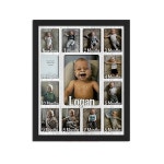 Baby First Year Personalized Frame Holds Twelve 2.5 X 3.5 Newborn Photos and 5 X 7 One Year Picture, modern 3/4 Black Frame - Etsy