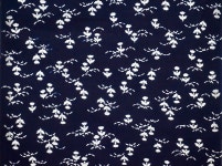 Vintage Japanese Kimono Fabric Indigo Floral Cotton Yukata - Etsy