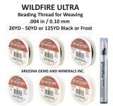 Wildfire Ultra Beading Thread for Weaving .004 in / 0.10 Mm 20 Yd.-50 Yd.- 125 Yd. Black and Frost - Etsy