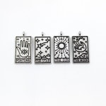 Silver Plated Tarot Card Charms, Set of 4 Fortune Sun Moon Star Tarot Card Charm, Zodiac Tarot Card // BBB SUPPLIES //C-T012S - Etsy