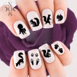 Squirrel Nail Decals 48 Cute Squirrels, Paw Prints and Acorns Waterslide for Medium Length Nails Water Slide Transfers not... 