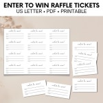 Simple Raffle Ticket, Diy Raffle Card, Instant Access, Enter to Win Printable, Downloadable Pdf Document, Contest Template... 