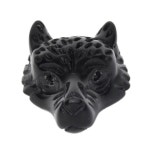 G4520.4 40mm Natural Black Agate Gemstone Stone Carved Wolf - Etsy
