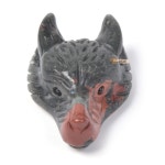 G4520.8 40mm Natural African Bloodstone Gemstone Stone Carved Wolf Head Pendant DIY Handcrafts side Drilled - Etsy
