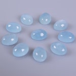 G1574 10 Pcs 9mm Aquamarine Gemstone Oval Cab Cabochon | Etsy