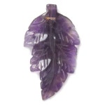 G2568.41 40mm Natural Amethyst Carved Leaf Retro Pendant Bead - Etsy