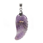 G0635 36mm Carved Amethyst Angel Wing Pendant Focal Bead bail - Etsy