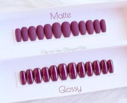 Dahlia  Dark Plum Berry Press On Nails  Coffin Stiletto | Etsy