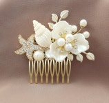 STARFISH HAIR COMB Gold Beach Wedding Accessories Genuine - Etsy