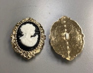 6 Pcs Sew on Gold Frame With Black and White Cameo Insert Vintage Brooch or Button. J1174 - Etsy