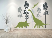 Dinosaur Wall Decor, Dino Wall Decal Triceratops Brachiosaurus Decal D00733 - Etsy