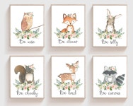 Nursery Prints - Baby Girl Nursery Decor - Woodland Nursery Decor Girl - Woodland Animals - Woodland Printable Nursery -H1938 - Etsy