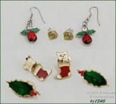 Vintage Christmas Earrings Lot J1340 | Etsy