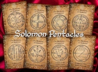 King Solomon Pentacles Digital ATC Card 8 Printable Occult Art Protection Amulet Junk Journal Tags, Magic Talisman Spiritual... 