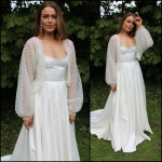 DALDRESS | Luxury Beaded Wedding Shrug / Premium Bridal Gown Topper / Sparkling Bride Shrug Cape / Pearl Bead Decorative Modern Art Deco...