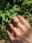 Victorian Opal Belcher Set Ring in 14k Yellow Gold With Round | Etsy