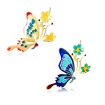 Enamel Blue Butterfly Brooch Wedding Bouquet Decoration Pin - Etsy