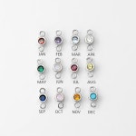 Birthstone Cubic Bracelet Connector, Mini Silver Color Birthstone CZ Connector, Personalized Jewelry, Rhodium Plated C0366-PR - Etsy