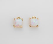 2PCS Tiny Squared White Opal Pendants, Opal Pendant, Dainty Charm, Real 14K Gold Plated G0269-PGWH - Etsy