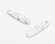 2PCS - White Marble Long Disc, 5x22mm Howlite Water Long Disc With 1 Drilled Hole [G0215-HW] - Etsy