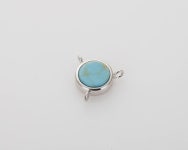 2PCS 7.5mm Turquoise Marble Round Necklace Connector Polished Rhodium Plated G0239-PRTQ - Etsy