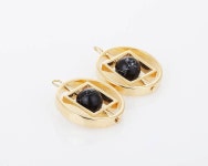 1PC - Black Marble Double Circle/square Stone Pendant, Black Marble Charm Polished Gold -plated [G0190-PGBM] - Etsy