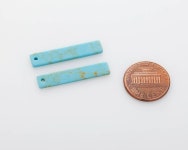 2PCS - Turquoise Rectangular Disc, Turquoise 6x30mm Rectangular Disc With 1 Drilled Hole [G0237-TQ] - Etsy