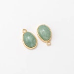 1PC Oval Jade Glass Pendant, Round Dangle Charms, Minimalist Jewelry Making, Real 14K Gold Plated G0403-PG - Etsy