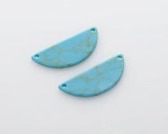 2PCS - Turquoise Half Circle Disc, 11x27mm Marble Half Circle Disc With 2 Drilled Hole [G0202-TQ] - Etsy