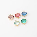 Shape Aqua Pink Violet Emerald Sapphire Glass Connector, Tiny Round Glass Bracelet Connector, Real 14K Gold Plated G0405-PG - Etsy