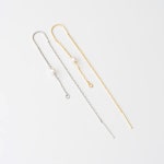 4mm Pearl Hook Earring, Tiny Pearl Long Chain Earring, 230 4dc Chain, Minimalist Jewelry, Real 14K Gold & Rhodium Plated H0092 - Etsy