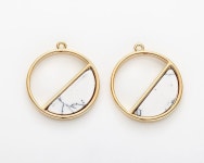 1PC - Half Circle Howlite Pendant, White Marble Charm, 14K Polished Gold -plated [G0194-PGHW] - Etsy